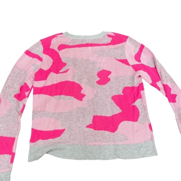 NWT FATE PINK GREY CAMO PRINT PULLOVER SWEATER S - Picture 3 of 6